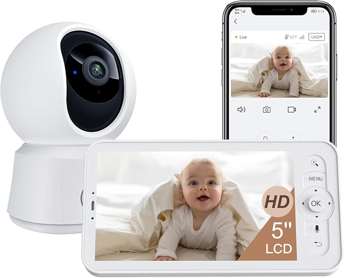 ARENTI WiFi Baby Camera Monitor B2 Kit 2026 Upgraded, 5-inch Wireless Display by ArentiIntelligence