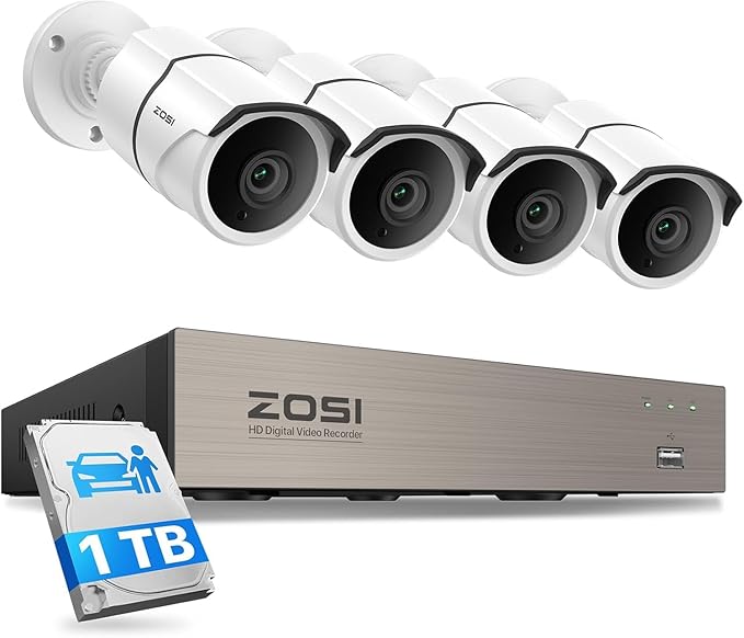 ZOSI 8CH 3K Lite Home Security Camera System, AI Human/Vehicle Detection by ZOSI
