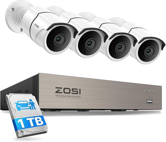 ZOSI 8CH 3K Lite Home Security Camera System, AI Human/Vehicle Detection by ZOSI