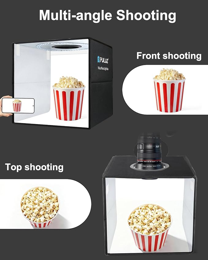 Photo Studio Box, PULUZ 40cm Folding Lightbox 160 LED Ring Light Portable Photo - Image 6