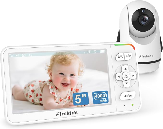 5" Baby Monitor with Camera and Audio, No WiFi Travel Baby Monitor, Pan Tilt by Makeparentingeasier