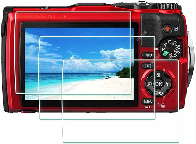 ULBTER Screen Protector for Olympus TG-7 TG-6 TG-5 TG-4 TG7 Red Black, OM by ULBTER