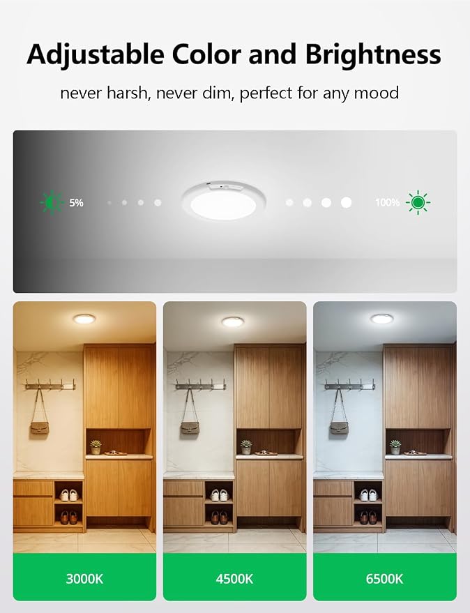 Bojim Rechargeable Ceiling Lights Wireless Waterproof Shower Lighting Inside - Image 6
