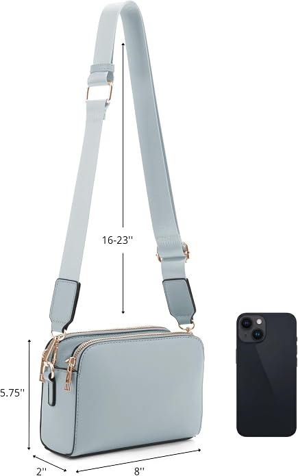 EVVE Crossbody Bags for Women Trendy Triple Zip Small Crossbody Camera Bag Purse - Image 5