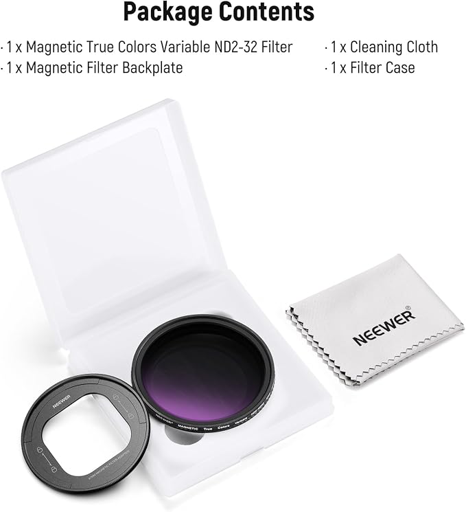 NEEWER 67mm Magnetic ND Filter Set, Variable ND2-32 Multicoated HD - Image 9