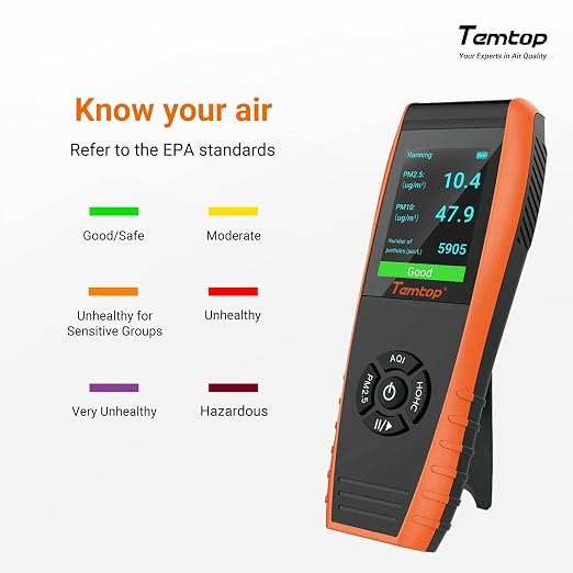 Temtop Air Quality Monitor Professional PM2.5 PM10 Particle Counter, - Image 5
