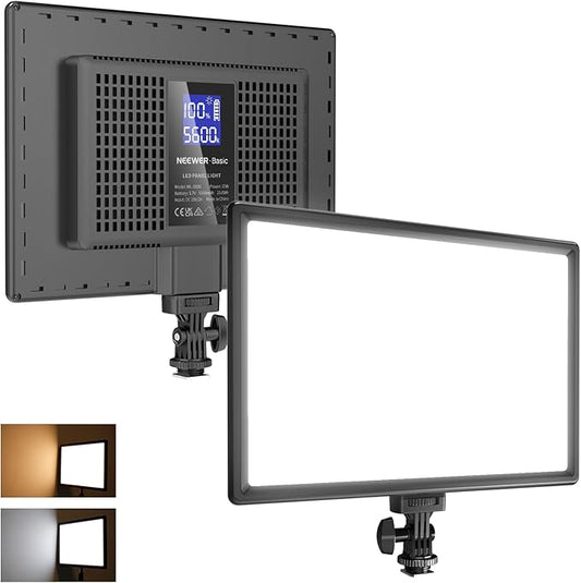 NEEWER Basics 13" LED Video Light Panel, 20W Ultra Thin Bi Color Dimmable DSLR by Neewer