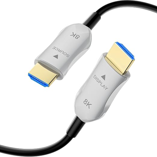 8K Fiber Optic HDMI 2.1 Cable 100ft, Long Active HDMI Cable, High Speed Fiber by RUBMUD