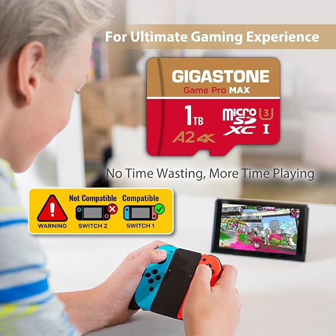 【for Switch 1 Only】 GIGASTONE 1TB Micro SD Card, 4K Game Pro MAX, Memory Card - Image 5
