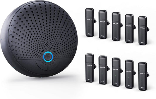 Conference Speaker and Microphone, 10 AI Mics 360° Voice Pick Up & Noise Reduction, USB Speakerphone for 10-15 People Conference Room, Compatible with Multi-Leading Platforms, Zoom, MS Team