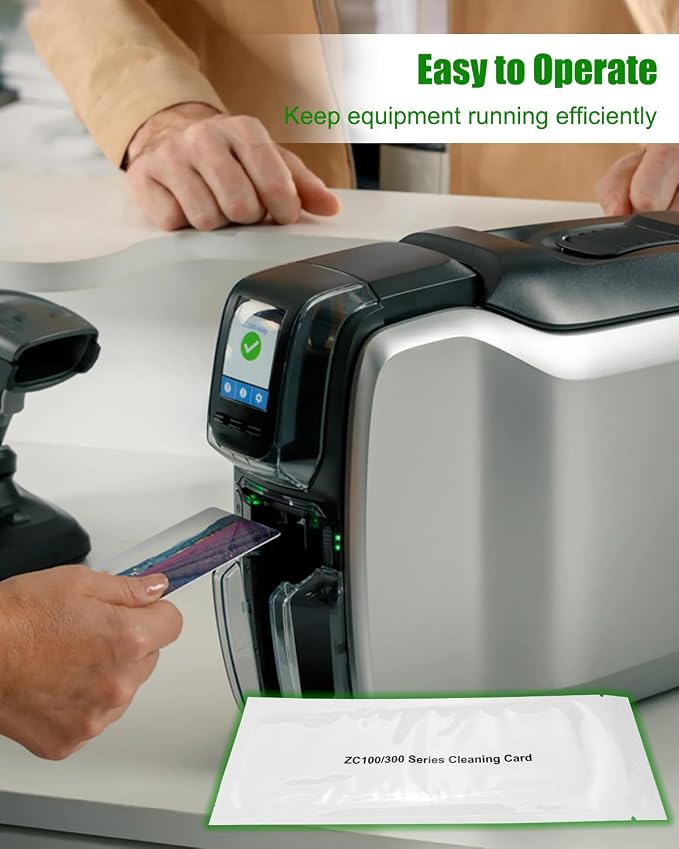 Cleaning Card Kit Fit for Zebra ZC Series ZC100 ZC150 ZC300 ZC350 ID Card - Image 3