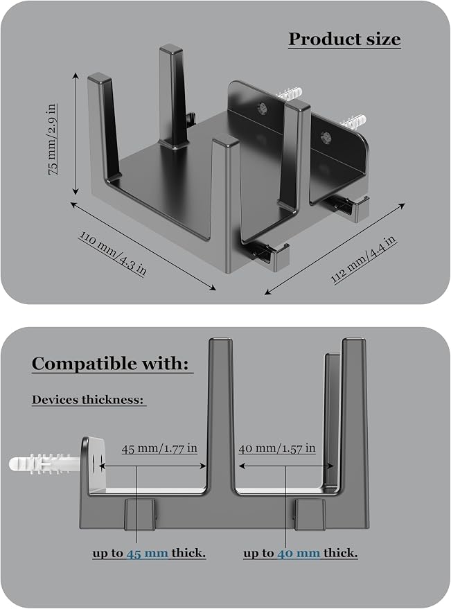 Wall Mount Shelf for WiFi Router, TV Box, Universal Cable Box Shelf Compatible - Image 2
