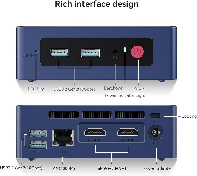 Beelink Mini PC, Mini S12 Intel 12th Gen 4-Core N95, Mini Computer 8GB DDR4 RAM - Image 7