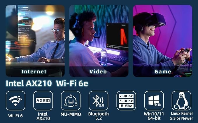 5400Mbps PCI Express x1 PCIe WiFi 6E 802.11ax Bluetooth BT5.3 Wireless Network - Image 6