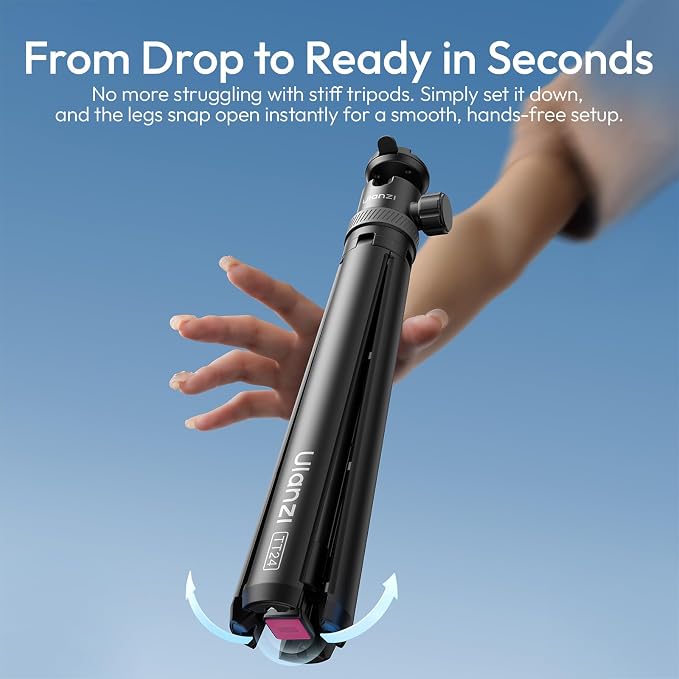 Upgrade 59" Tripod Stand w Auto-Open 4-Leg, ULANZI TT24 Vlogging Selfie Stick - Image 2