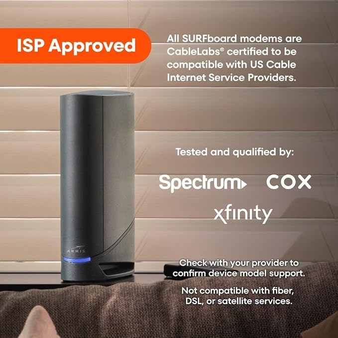 ARRIS - Cable Modem Router Combo - Fast DOCSIS 3.1 Gigabit WiFi 6, Approved - Image 6