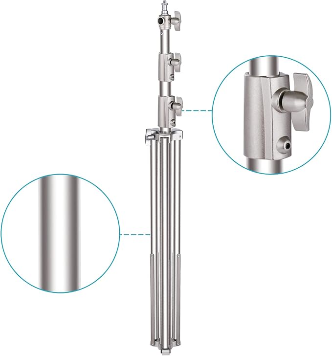NEEWER 102"/2.6m Stainless Steel Light Stand, Spring Cushioned Heavy Duty - Image 6