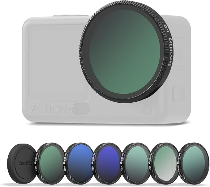 SmallRig Filter Kit for DJI Osmo Action 6, 6 Pack ND8 ND16 ND32 CPL UV 1/4 by SmallRig