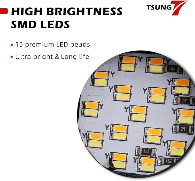 TSUNG Universal Motorcycle LED Turn Signals Small Bullet Front Rear Blinkers - Image 4