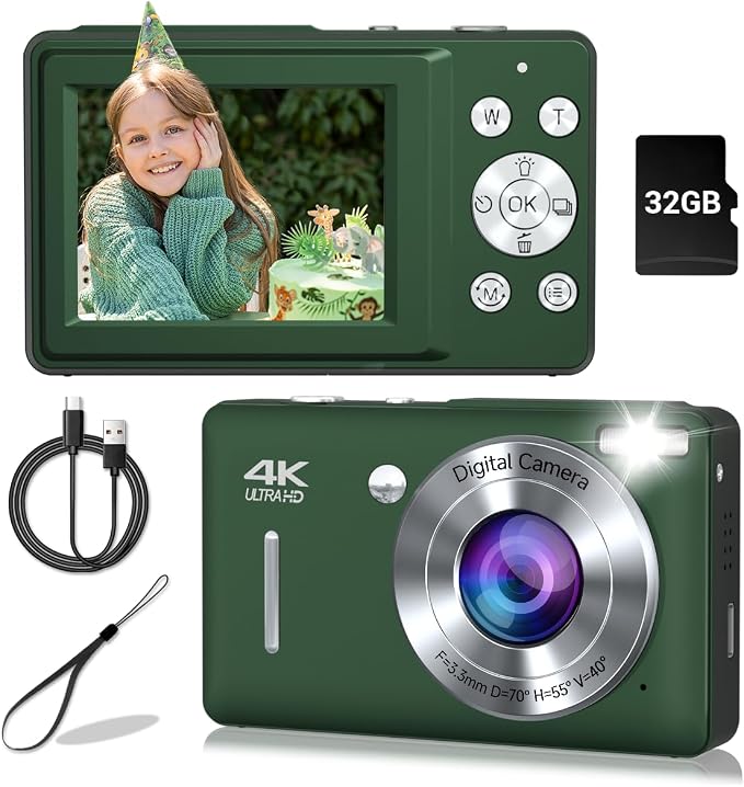Digital Camera, 44MP Compact Camera, FHD 1080P Point and Shoot Digital Cameras by Gtonster