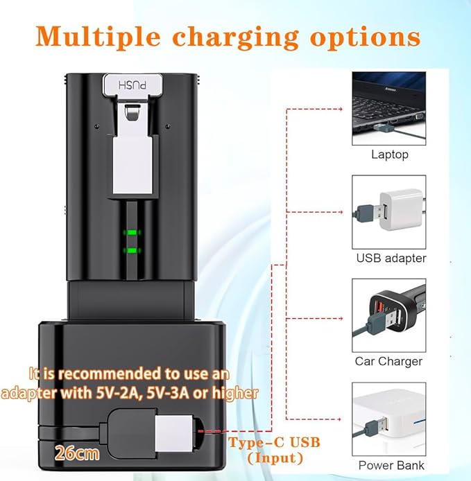 Charging Station for Ring Battery, 3 Pack 3.65V 6040mAh, 3-Slot LED Display - Image 4