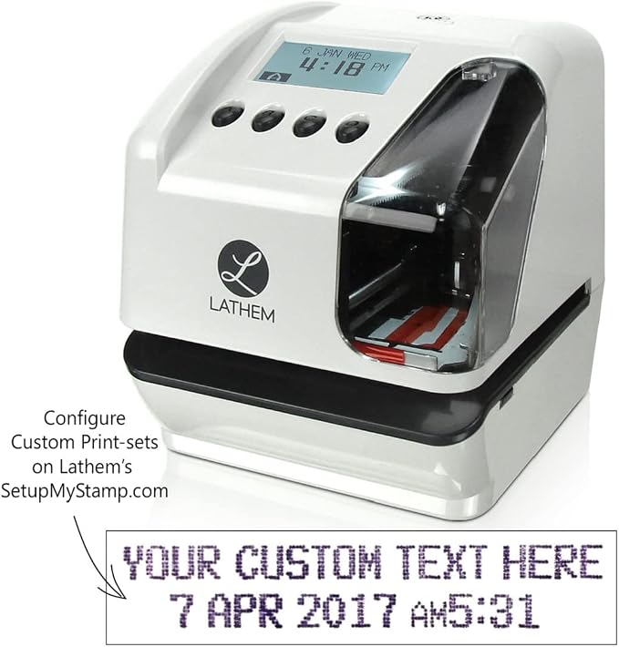 Lathem LT5000 Electronic Multi-Line Date and Numbering Document Stamp Time Clock - Image 4
