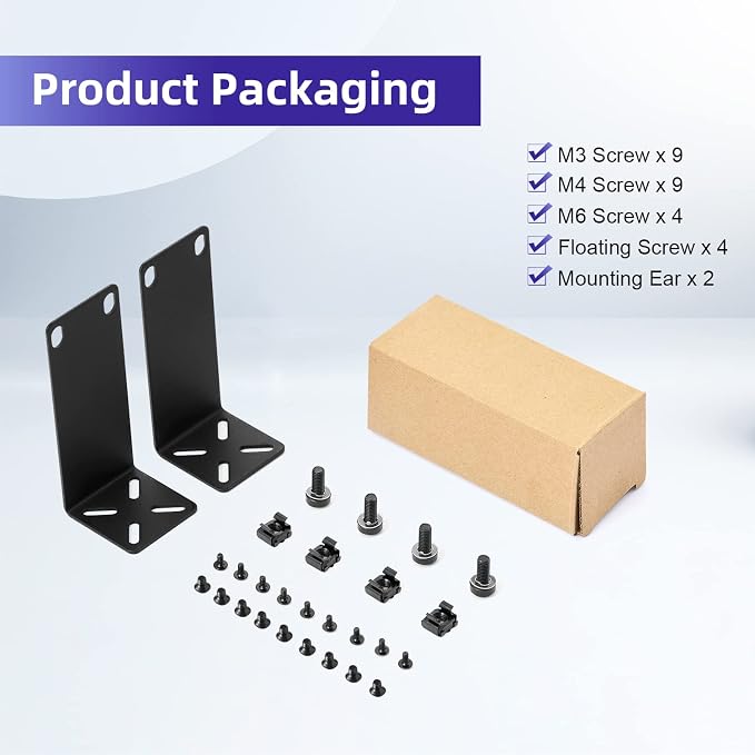 Rack Mount Kit for 10.6 inch Switches, Adjustable Rack Ears for Netgear - Image 5