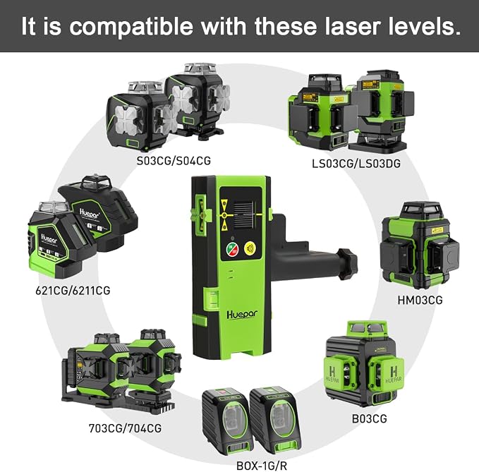 Huepar Laser Detector LR-6RG for Laser Level, Compatible - Image 5