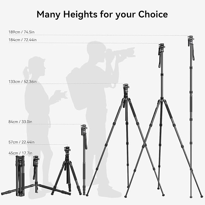 SmallRig CT190 Professional Video Tripod, Monopod Conversion, Video Tripod - Image 3