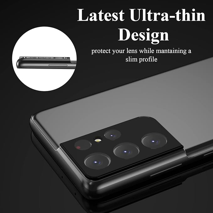 4 Pack Camera Lens Protector for Galaxy S21 Ultra, 9H Tempered Glass Camera - Image 6