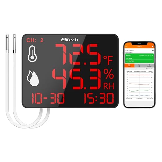 Elitech Bluetooth Hygrometer Thermometer Reusable Temperature Recorder Data by Elitech