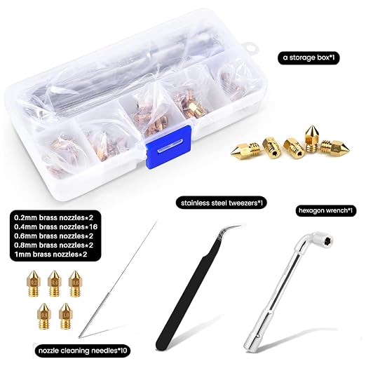 Comgrow 24PCS MK8 Nozzles 3D Printer Extruders Brass Nozzles - Image 2