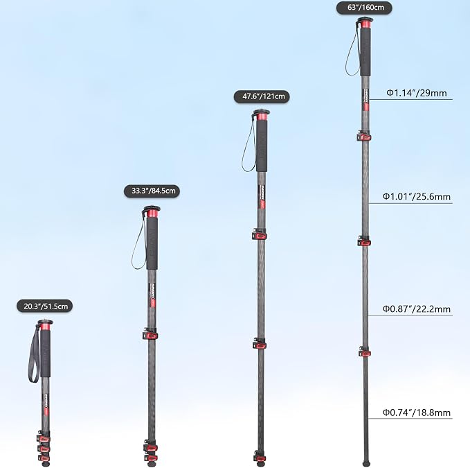 Camera Monopod INNOREL VM60C Carbon Fiber Portable Compact Lightweight Travel - Image 7