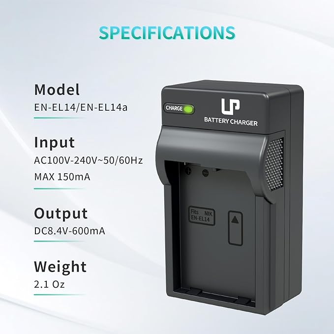 LP EN-EL14 EN EL14a Battery Charger, Charger Compatible - Image 6