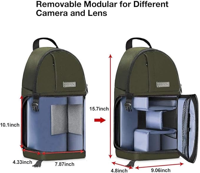 MOSISO Camera Sling Bag, DSLR/SLR/Mirrorless Camera Backpack Case Shockproof - Image 5