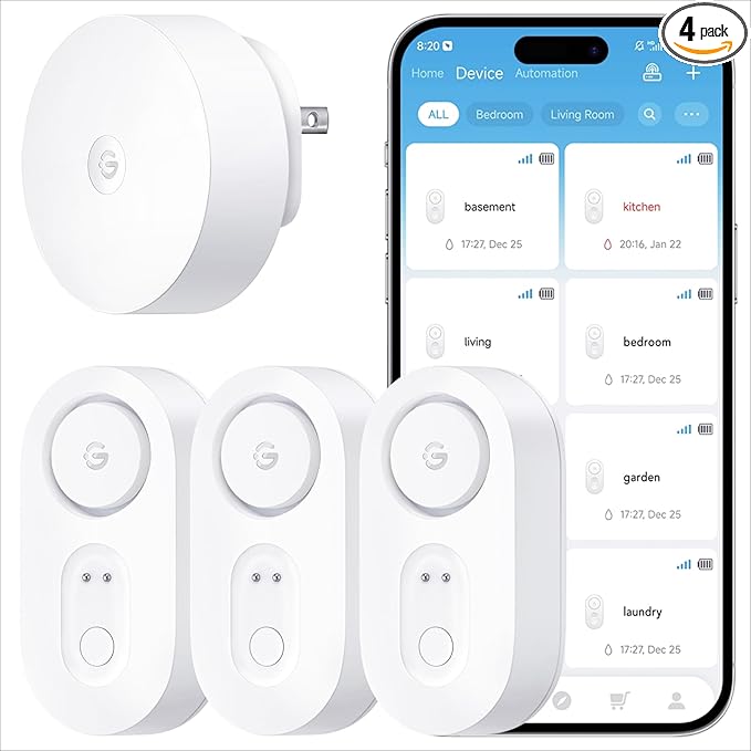 GoveeLife Upgraded Smart Water Leak Detector 1s by GoveeLife