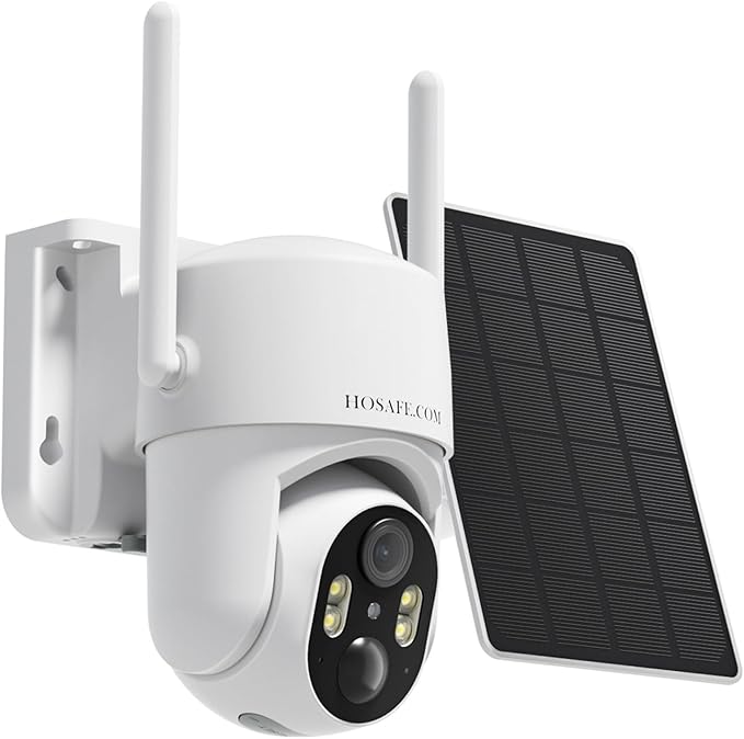 HOSAFE.COM Solar Security Cameras Wireless Outdoor, Free Cloud Storage by HOSAFE