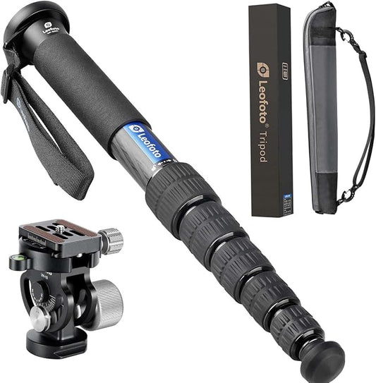 Leofoto MP-326C+VH-10S Monopod and Tilt Head Set, Carbon Fiber, VH-10S Monopod by TAKINGITFURTHER-LEOFOTO