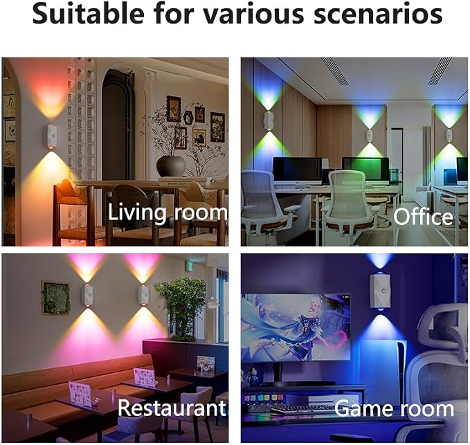 Rechargeable Motion Sensor Night Light, Magnetic RGB Color Changing LED Ambient - Image 5