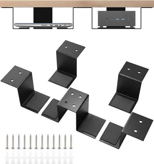 Under Desk Laptop Twin Holder & Device Mount, Heavy Duty Metal Adhesive by Unknown