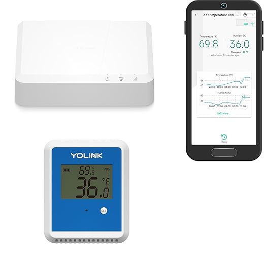 YoLink X3 Temperature & Humidity Data Logger, Hygrometer, Thermometer, 1/4 Mile by YoLink