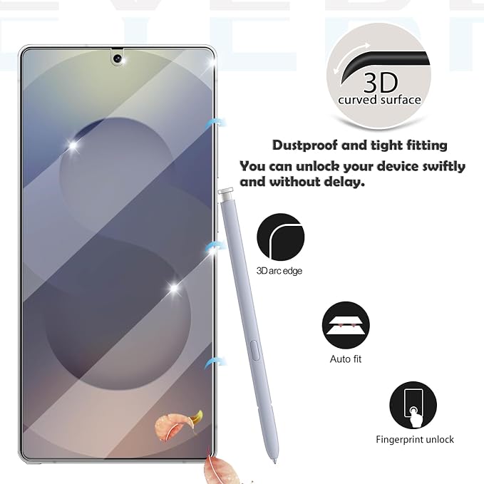 Screen Protector for Samsung Galaxy S25 Ultra, Tempered Glass for Galaxy S25 - Image 3