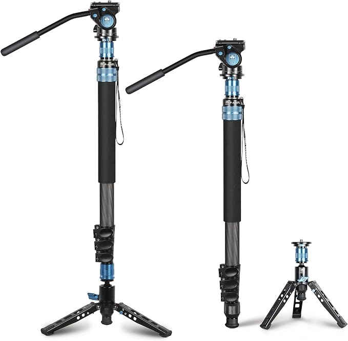 SIRUI P-424FL Carbon Fiber Camera Monopod Kit, Tripod Base, Flip Locks by SIRUI