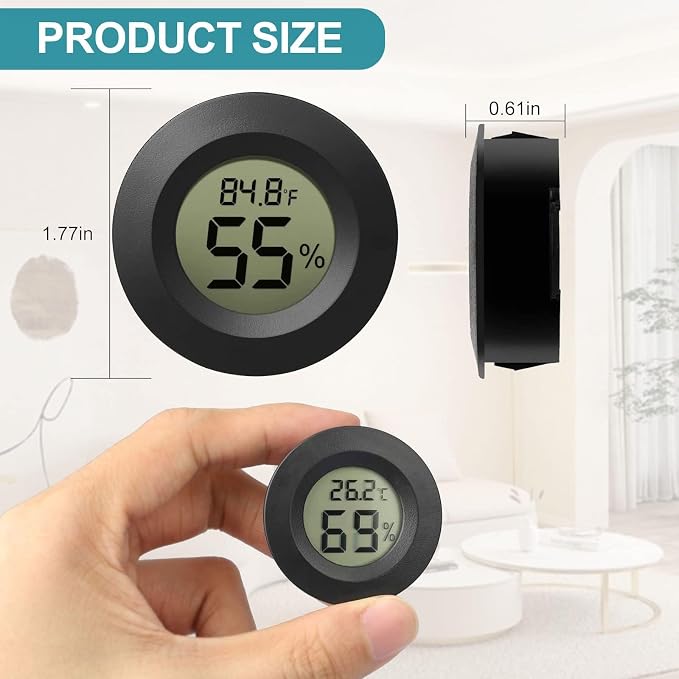 EEEKit Hygrometer Thermometer, 3 Pack LCD Monitor Indoor Humidity Meter - Image 6