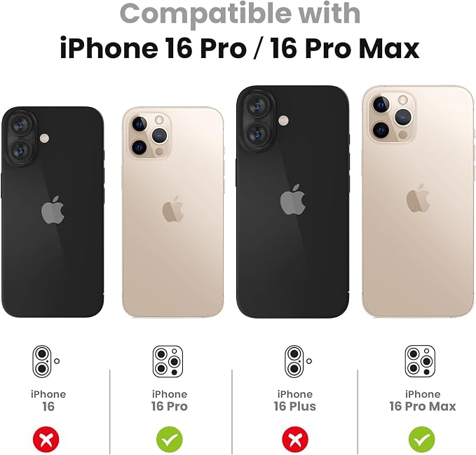 Tensea [3Pcs for iPhone 16 Pro / 16 Pro Max Camera Screen Protector, Tempered - Image 2