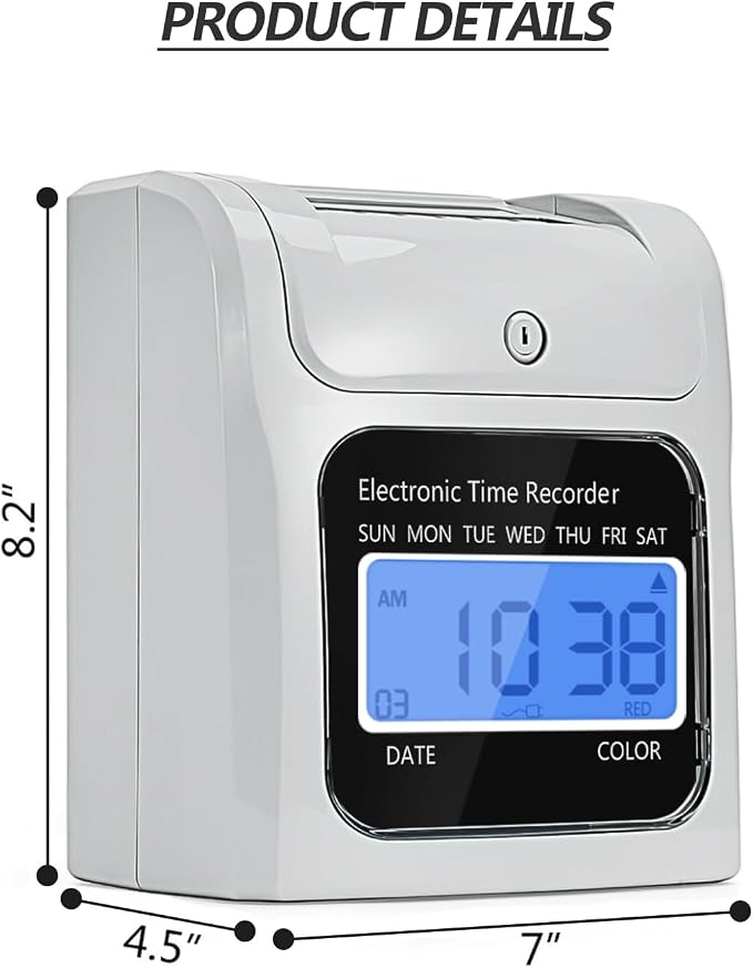 TooCust Time Clock Bundle with 200 Time Cards, 4 Ink Ribbons, 2 Ten-Slot Time - Image 6