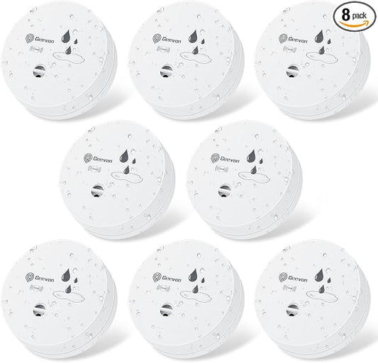 Geevon 8 Pack Water Leak Detectors, 100dB Water Sensor Alarms Flood Detector by GEEVON