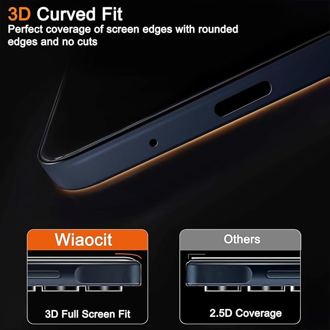 Wiaocit 3 Pack Tempered Glass Screen Protector - Image 5