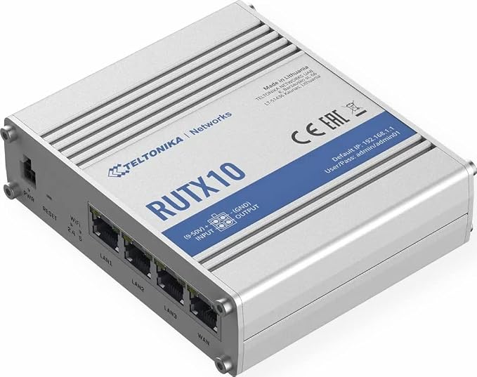 Teltonika RUTX10000200 Professional Ethernet Router, US PSU, 4 x Ethernet Ports by Teltonika