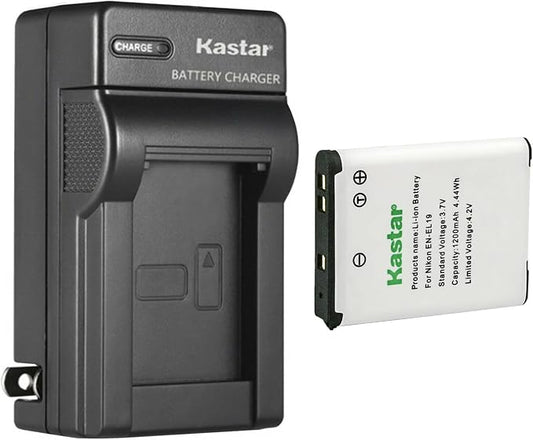 Kastar 1-Pack EN-EL19 Battery and AC Wall Charger Replacement by Kastar